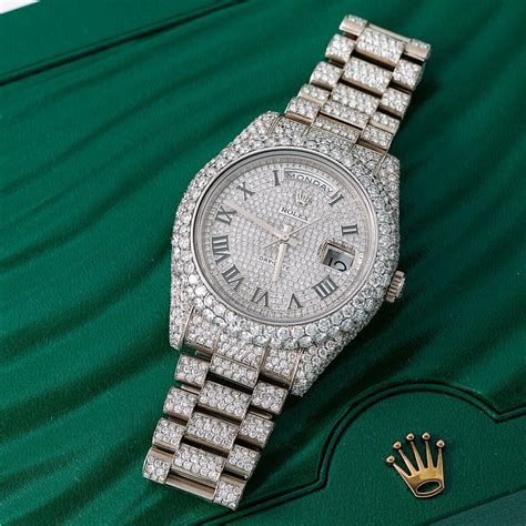 iced out rolex day date ii president white gold 218239|Rolex Day Date 218239 for sale .